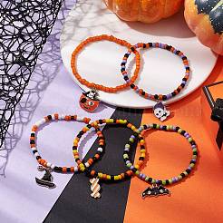 5Pcs Glass Seed Beaded Stretch Bracelets Sets&nbsp;BJEW-JB10939