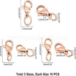 304 Stainless Steel Lobster Claw Clasps&nbsp;STAS-UN0019-73RG