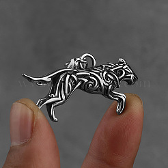 304 Stainless Steel Viking Wolf Pendant Necklaces for Men&nbsp;FS-WG017A5-01