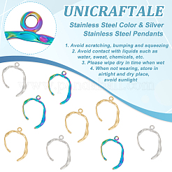 12Pcs 3 Colors 304 Stainless Steel Pendants&nbsp;STAS-UN0046-31