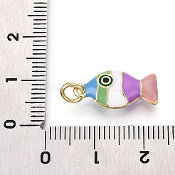 Brass and Enamel Pendants&nbsp;KK-T079-02B-G