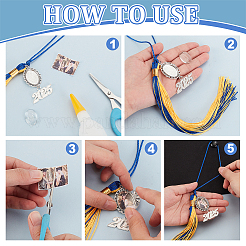 Polyester Doctoral Cap Graduation Tassel Pendant Hanging&nbsp;HJEW-PH01933