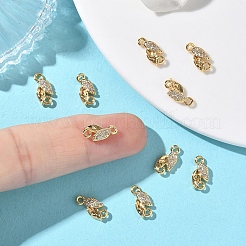 SHEGRACE Brass Micro Pave Clear Cubic Zirconia Connector Charms&nbsp;XGRQ3D518-509G