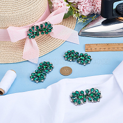 6Pcs Flower Glass Rhinestone Cabochons&nbsp;DIY-FG0010-18D