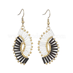 Glass Braided Beads Dangle Earrings&nbsp;EJEW-MZ00746