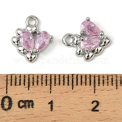 Brass Micro Pave Cubic Zirconia Pendants&nbsp;KK-C107-14A-P