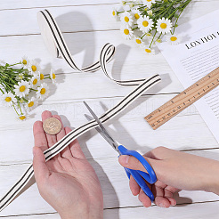 Cotton Stripe Pattern Ribbon&nbsp;OCOR-WH0078-550A