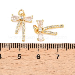 Brass Micro Pave Cubic Zirconia Pendants&nbsp;KK-F927-01G