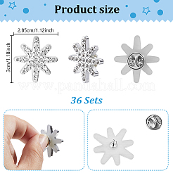 36Pcs Plastic with Rhinestone Brooches&nbsp;JEWB-GA00008