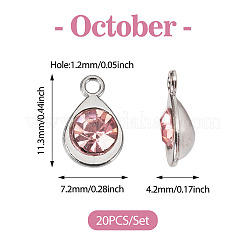 20Pcs Faceted Glass Charms&nbsp;RGLA-TADJ0001-01G