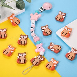 12Pcs 3 Colors Cartoon Fox Silicone Focal Beads&nbsp;JX716A