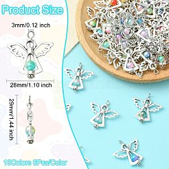60Pcs 10 Colors Acrylic Pendants&nbsp;PALLOY-CJ00098