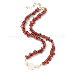 Natural Mixed Gemstone & Pearl & Shell Beaded Chains Necklace&nbsp;NJEW-JN04346