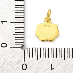 925 Sterling Silver White and Pink Enamel Smiling Face Cloud Charms&nbsp;STER-D303-03G
