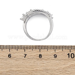 Brass Micro Pave Clear Cubic Zirconia Finger Rings&nbsp;RJEW-S398-01P