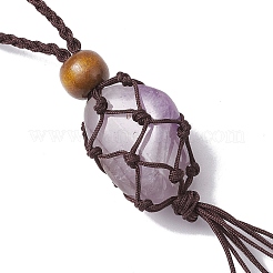 Nuggets Raw Natural Gemstone Pouch Pendant Decorations&nbsp;HJEW-JM01931-02