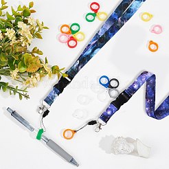 2Pcs 2 Colors Anti-Lost Neck Silicone Ring Neck Lanyards&nbsp;AJEW-GF0006-75