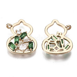 Brass Micro Pave Cubic Zirconia Pendants&nbsp;KK-R111-070-A01