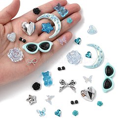 ABS Plastic Imitation Pearl & Alloy & Acrylic & Resin Cabochons Findings Kits&nbsp;DIY-FS0009-78