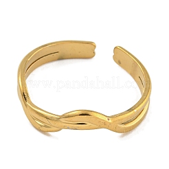 304 Stainless Steel Open Cuff Ring for Women&nbsp;RJEW-U014-08G