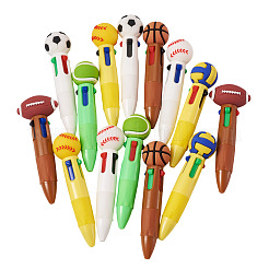 14Pcs 7 Styles Plastic Sports 4-in-1 Ballpoint Pen&nbsp;AJEW-TA0005-83