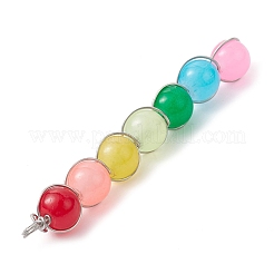 Colorful Imitation Jade Glass Round Bead Pendants&nbsp;PALLOY-JF02449-02