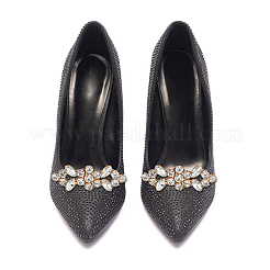 2 Pairs 2 Colors Detachable Flower Shoe Decoration&nbsp;AJEW-HY0001-15