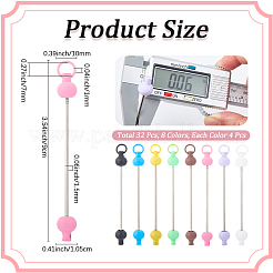 32Pcs 8 Colors Plastic Beadable Keychain Bar for Jewelry Making DIY Crafts&nbsp;AJEW-CP0006-90