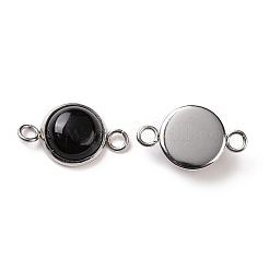 Natural Black Agate Connector Charms&nbsp;G-D059-01C-02