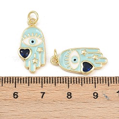 Brass Enamel Cubic Zirconia Pendants&nbsp;KK-L251-32G