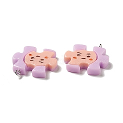 Opaque Resin Pendants&nbsp;LS-RESI-E024-04P-03