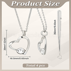 4Pcs Brass Micro Pave Cubic Zirconia Pendant Necklace for Women&nbsp;ZIRC-LP0001-15