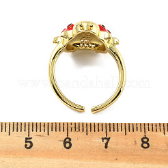 Brass Micro Pave Clear Cubic Zirconia Open Cuff Rings&nbsp;RJEW-R024-01G