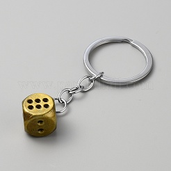 Zinc Alloy Dice Keychains&nbsp;AJEW-WH0504-77AB