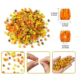 500Pcs Cube Glass Beads&nbsp;GLAA-YWC0005-01A