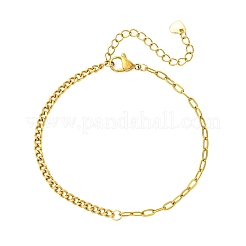 304 Stainless Steel Curb Chain & Paperclip Chain Bracelets&nbsp;BJEW-JB14161-01