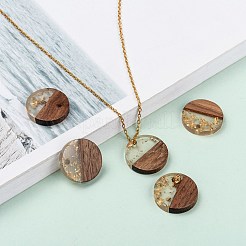 Transparent Resin & Walnut Wood Pendants&nbsp;LS-X-RESI-S358-02C-B02