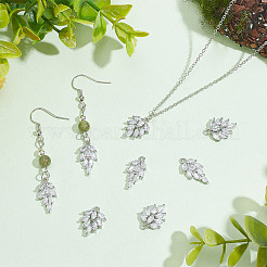 8PCS 2Style Brass Inlaid Clear Cubic Zirconia Pendants&nbsp;ZIRC-AR0001-23