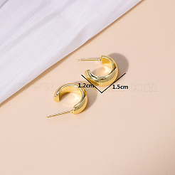 Elegant Brass C-shaped Stud Earrings&nbsp;CJ1383