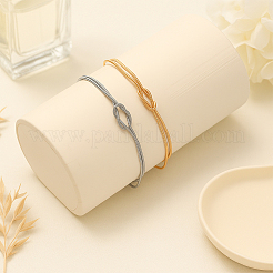 2 Bags 2 Colors Brass Snake Chain Bracelets for Women&nbsp;BJEW-GO0001-09