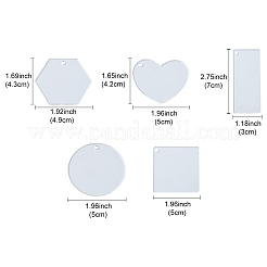 50Pcs 5 Styles Transparent Acrylic Disc Big Pendants&nbsp;TACR-YW0008-09