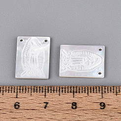 Natural White Shell Mother of Pearl Shell Pendants&nbsp;SSHEL-S264-005