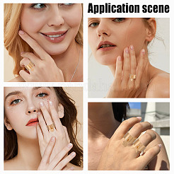 5Pcs 5 Styles Stainless Steel Adjustable Cuff Rings&nbsp;RJEW-AR0001-05