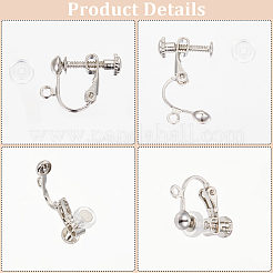 36Pcs Brass Screw On Clip-on Earring Findings&nbsp;KK-SP0001-18P