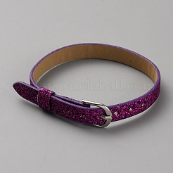 Blank PU Leather Cord Bracelet with Alloy Clasps&nbsp;AJEW-TAC0041-01B-13