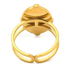 Oval Natural Tiger Eye Finger Rings&nbsp;RJEW-Q822-51G-01