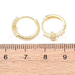 Cross 925 Sterling Silver Micro Pave Clear Cubic Zirconia Hoop Earrings&nbsp;EJEW-K317-06G