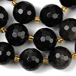 Natural Silver Sheen Obsidian Beads Strands&nbsp;G-C249-A01-16mm