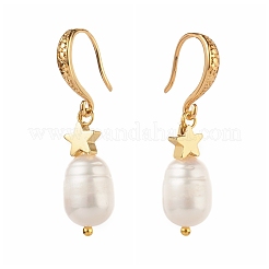Grade B Natural Pearl Beads Dangle Earring&nbsp;EJEW-JE04591-01