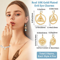 8Pcs 2 Styles Brass Pendant Rhinestone Settings&nbsp;KK-BBC0005-74